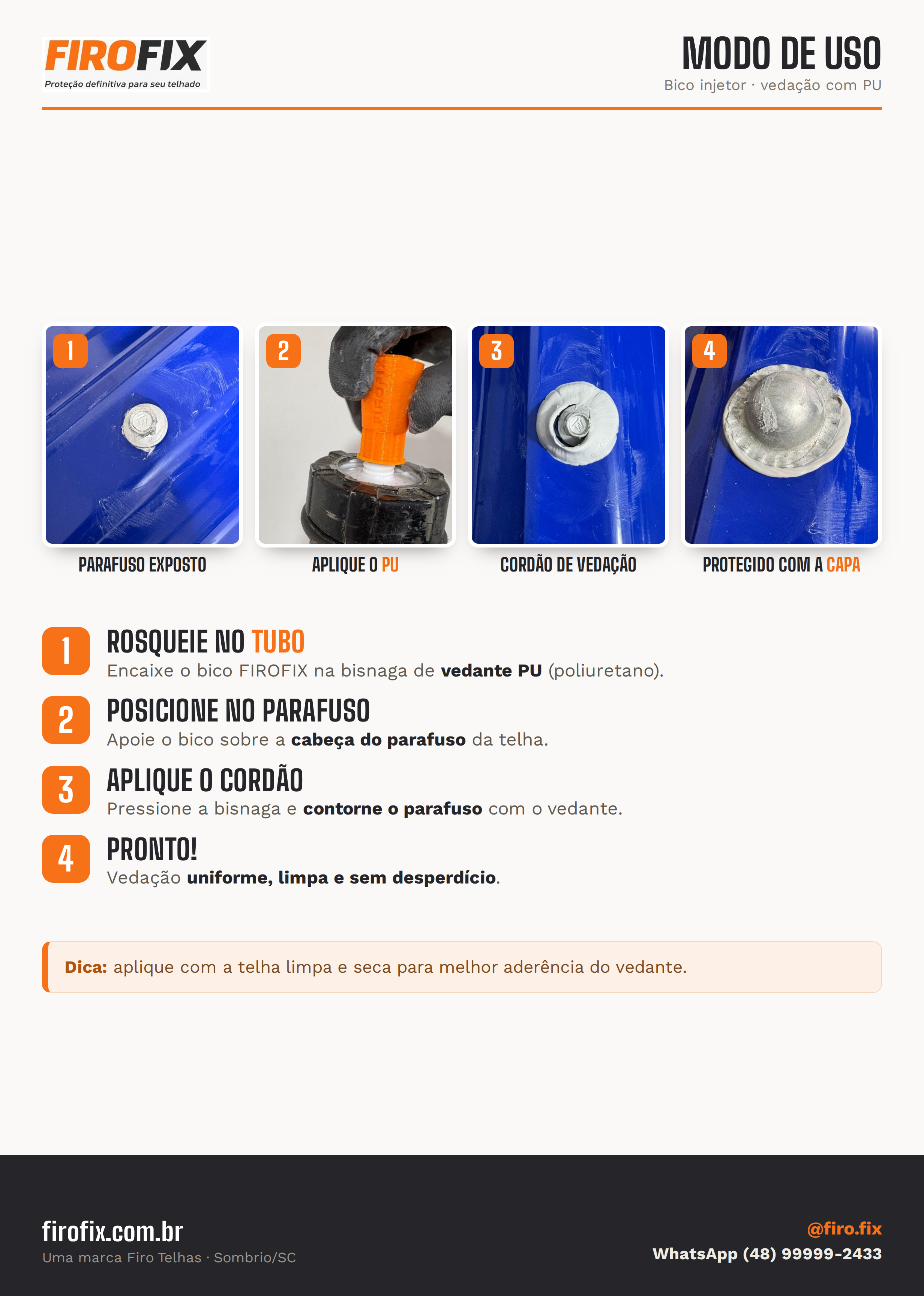 Modo de uso Bico Injetor FIROFIX - passo a passo aplicação vedante PU